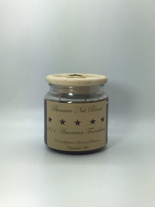 Banana Nut Bread Highly Scented Candle/Apothecary Jar 10 oz/Paraffin Wax/Farmhouse Candle/Hand Poured Candle/Country-Primitive Candle