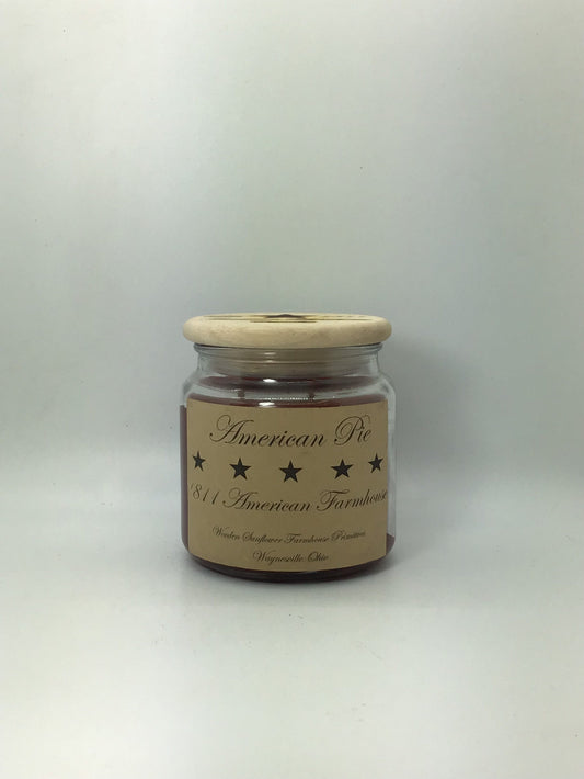 American Pie/Highly Scented Candle/18oz Apothecary Jar/Paraffin Wax/Farmhouse Candle/Hand Poured Candle/Peach Fragrance
