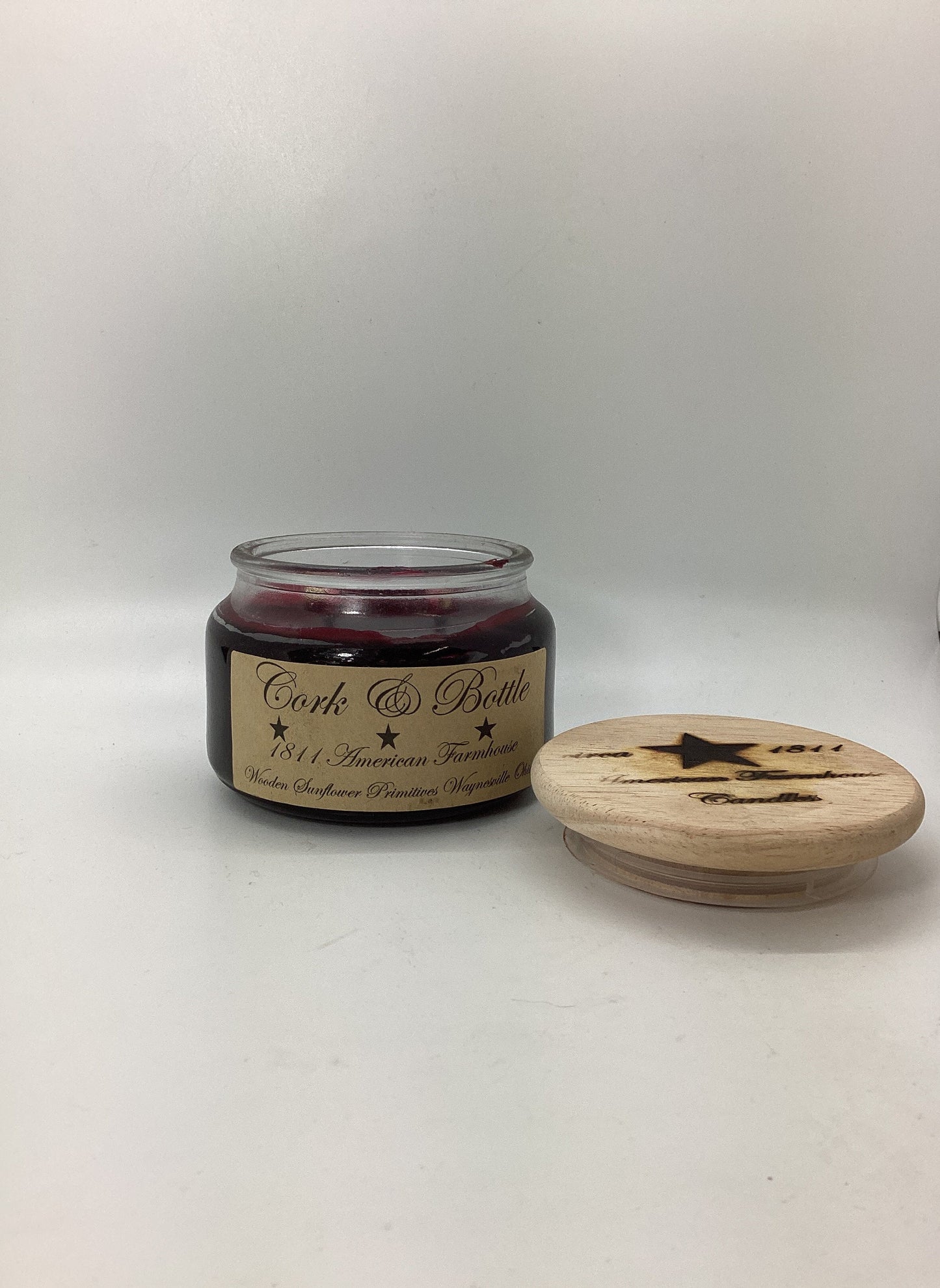 Cork & Bottle Highly Scented Candle/Apothecary Jar 10oz/Paraffin Wax/Farmhouse Candle/HandPoured Candle/Country Primitive Candle/