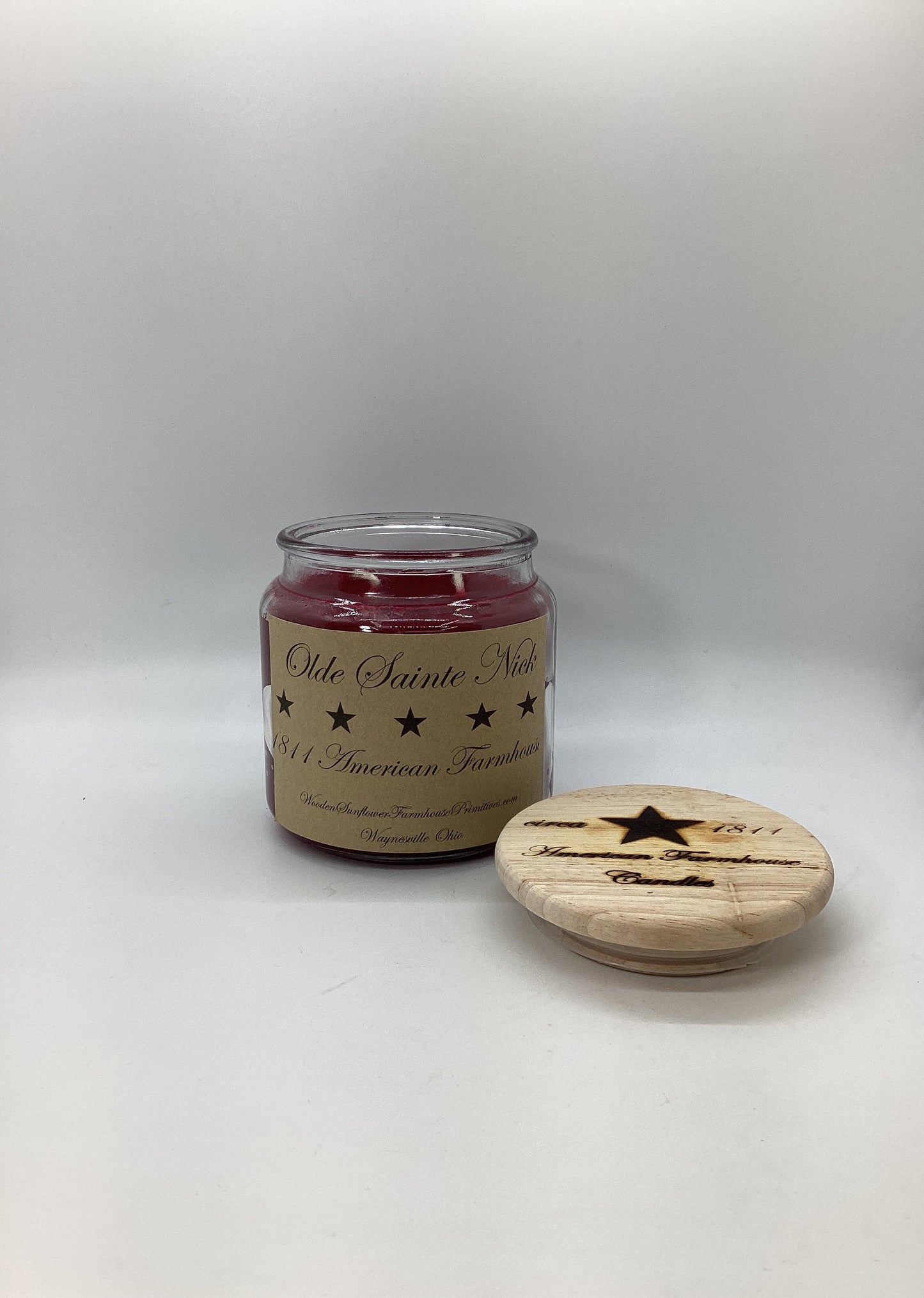 Olde Sainte Nick Highly Scented Candle/Apothecary Jar 18oz/Paraffin Wax/Farmhouse Candle/Hand Poured Candle/Country-Primitive Candle