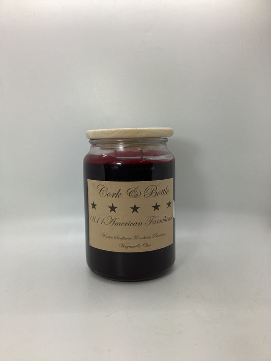 Cork & Bottle Highly Scented Candle/Apothecary Jar 26oz/Paraffin Wax/Farmhouse Candle/HandPoured Candle/Country Primitive Candle/
