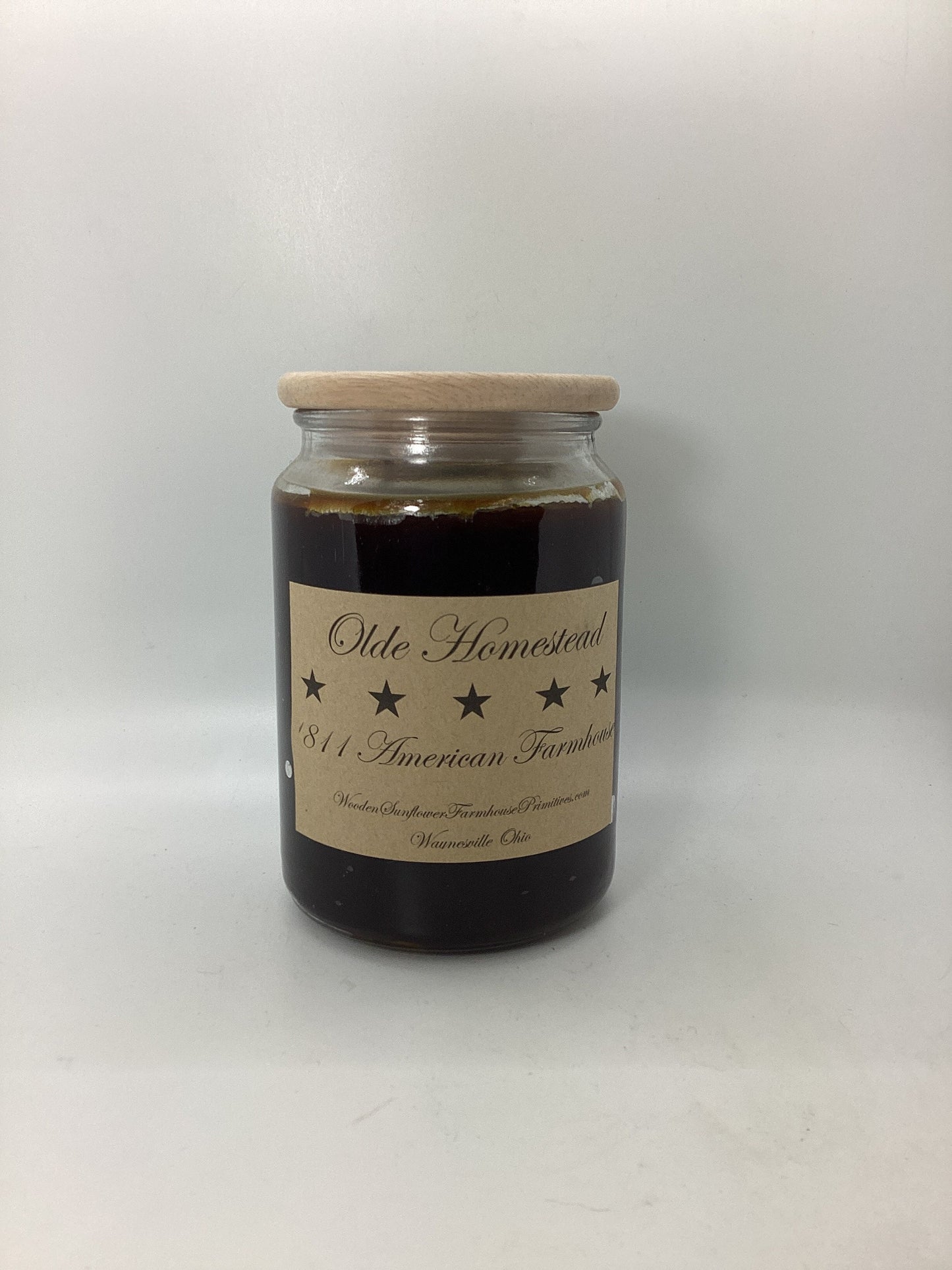 Olde Homestead Highly Scented Candle/Apothecary Jar 26 oz/Paraffin Wax/Farmhouse Candle/Hand Poured Candle/Country-Primitive Candle