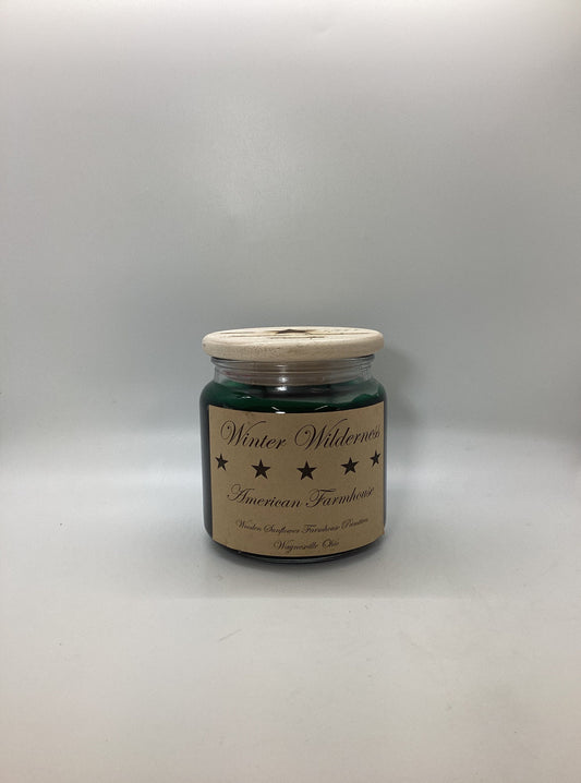 Winter Wilderness Highly Scented Candle/Apothecary Jar 18oz/Paraffin Wax/Farmhouse Candle/Hand Poured Candle/Country-Primitive Candle