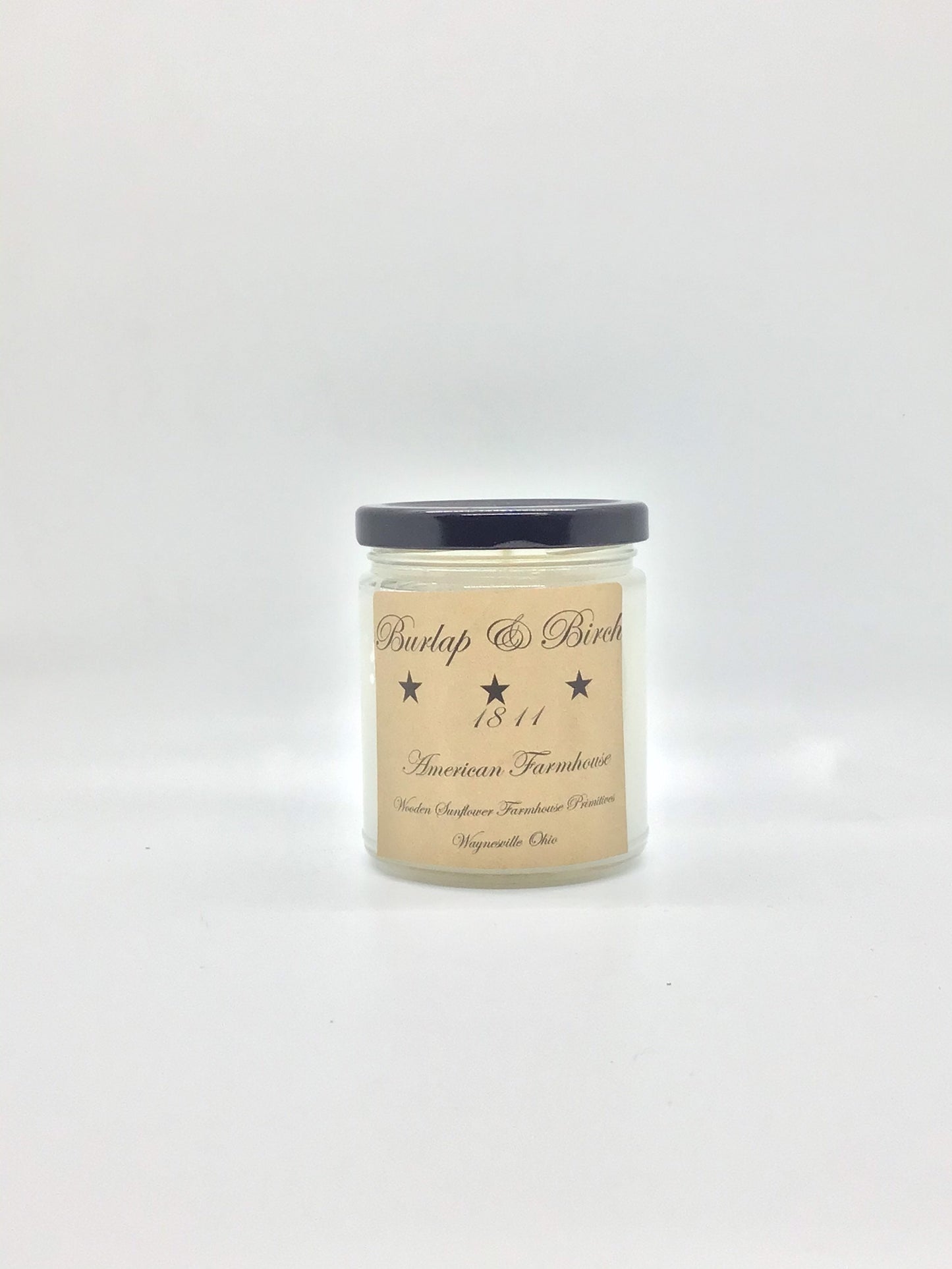 Burlap & Birch Highly Scented Candle/Jelly Jar/9oz/Paraffin Wax/Farmhouse Candle/Hand Poured Candle/Country-Primitive Candle
