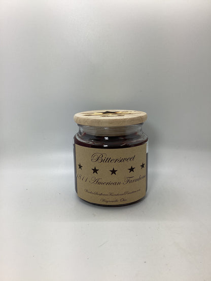 Bittersweet Highly Scented Candle/Apothecary Jar 18oz/Paraffin Wax/Farmhouse Candle/Hand Poured Candle/Country-Primitive Candle