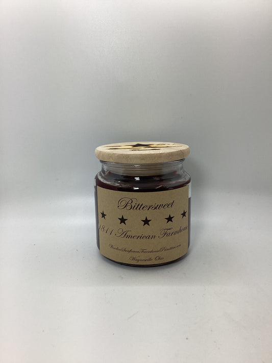 Bittersweet Highly Scented Candle/Apothecary Jar 18oz/Paraffin Wax/Farmhouse Candle/Hand Poured Candle/Country-Primitive Candle