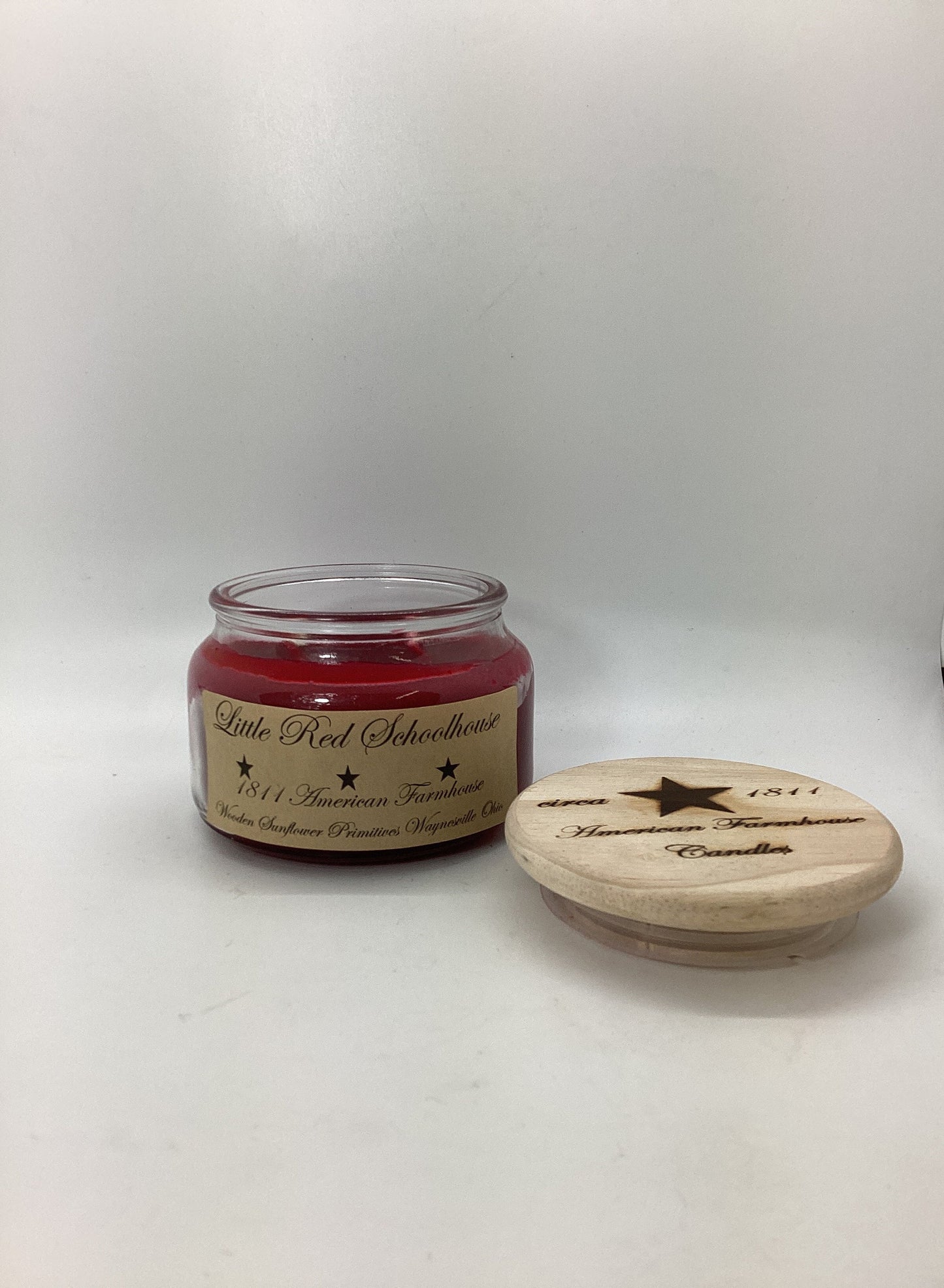 Little Red Schoolhouse/Highly Scented Candle/Apothecary Jar 10oz/Paraffin Wax/Farmhouse Candle/Hand Poured Candle/Red Currant