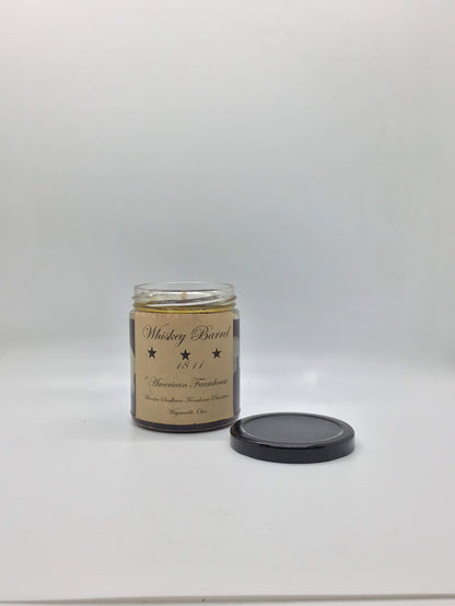 Whiskey Barrel Highly Scented Candle/Jelly Jar/9oz/Paraffin Wax/Farmhouse Candle/Hand Poured Candle/Country-Primitive Candle