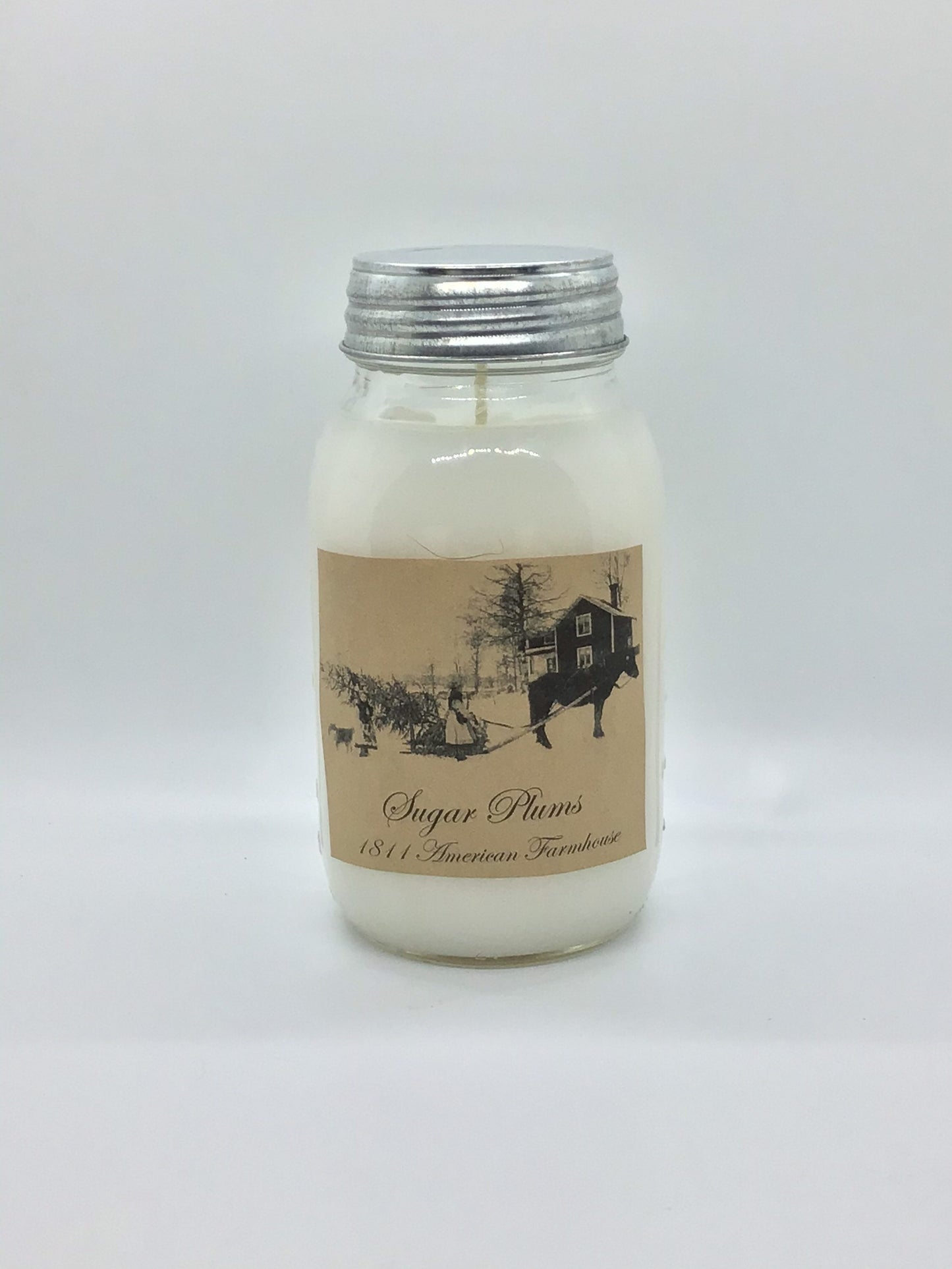 Sugar Plums Highly Scented Candle/32 oz Ball Jar/Paraffin Wax/Farmhouse Candle/Hand Poured Candle/Country-Primitive Candle