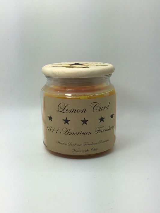 Lemon Curd Highly Scented Candle/Apothecary Jar 18 oz/Paraffin Wax/Farmhouse Candle/Hand Poured Candle/Country-Primitive Candle