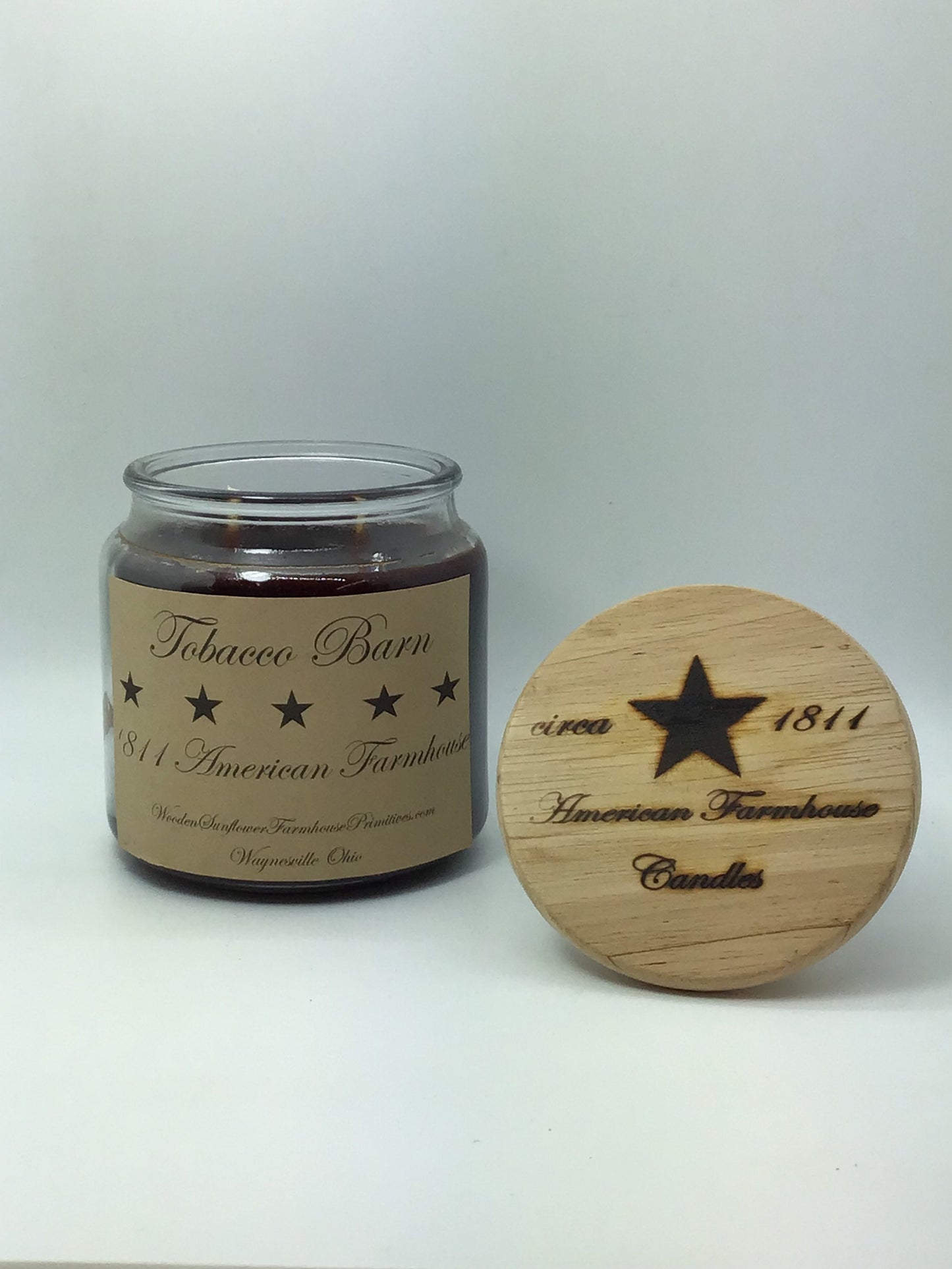 Tobacco Barn Highly Scented Candle/Apothecary Jar 18 oz/Paraffin Wax/Farmhouse Candle/Hand Poured Candle/Country-Primitive Candle