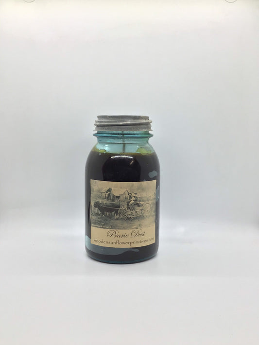 Prairie Dust Highly Scented Candle/Ball Jar 32 oz/Paraffin Wax/Farmhouse Candle/Hand Poured Candle/Country-Primitive Candle