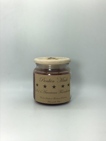 Punkin Mash Highly Fragrant Candle/Apothecary Jar 18oz/Paraffin Wax/Hand Poured Candle/Farmhouse Candle/Country-Primitive Candle