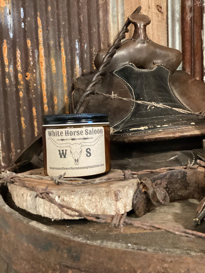 White Horse Saloon/Whiskey/Soy Candle/Western Home Decor/Cowboy Candle/Western Candle/
