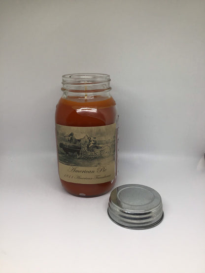 American Pie /Highly Scented Candle/Ball Jar 32oz/Paraffin Wax/Farmhouse Candle/Hand Poured Candle/Peach
