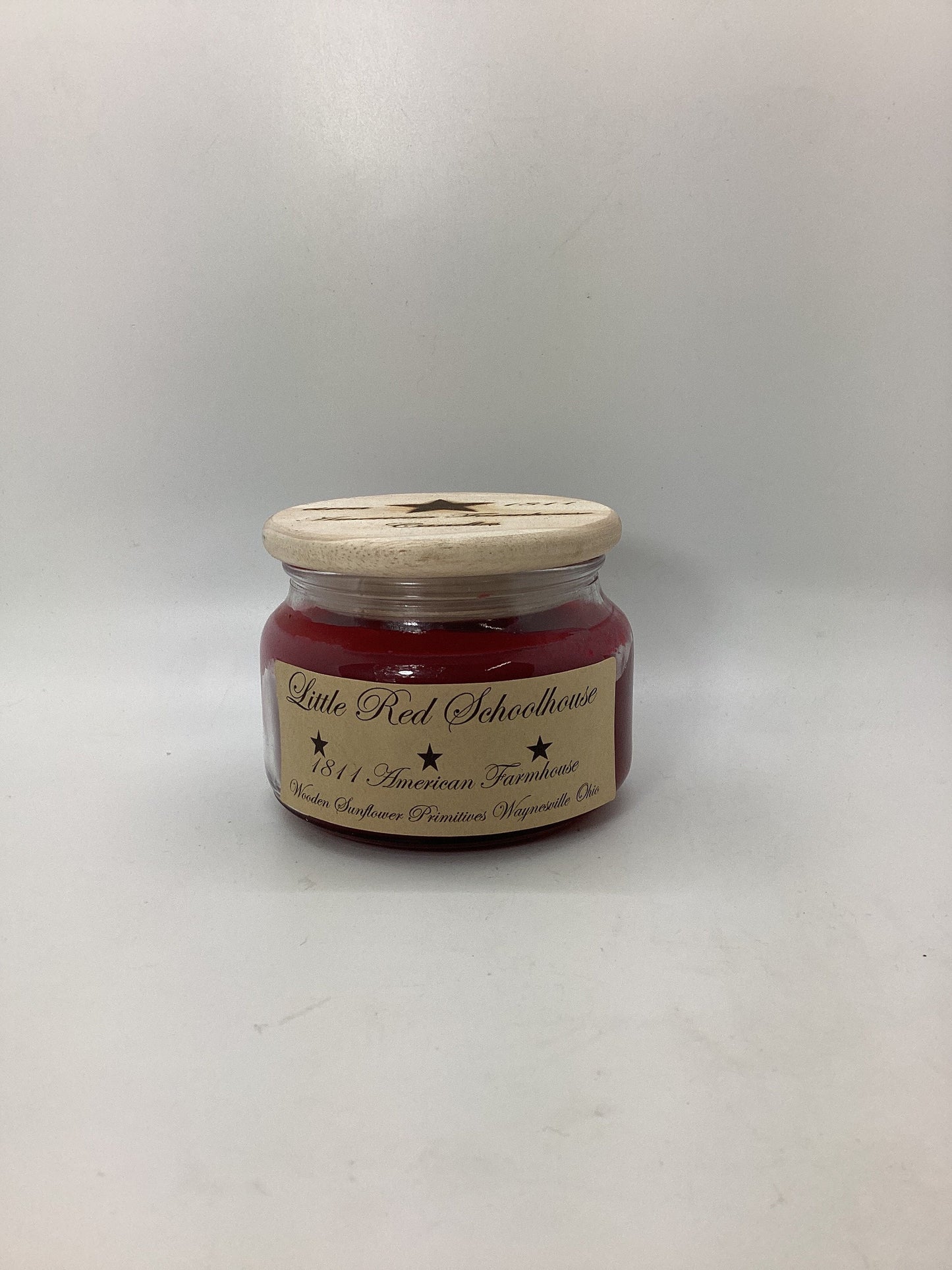 Little Red Schoolhouse/Highly Scented Candle/Apothecary Jar 10oz/Paraffin Wax/Farmhouse Candle/Hand Poured Candle/Red Currant