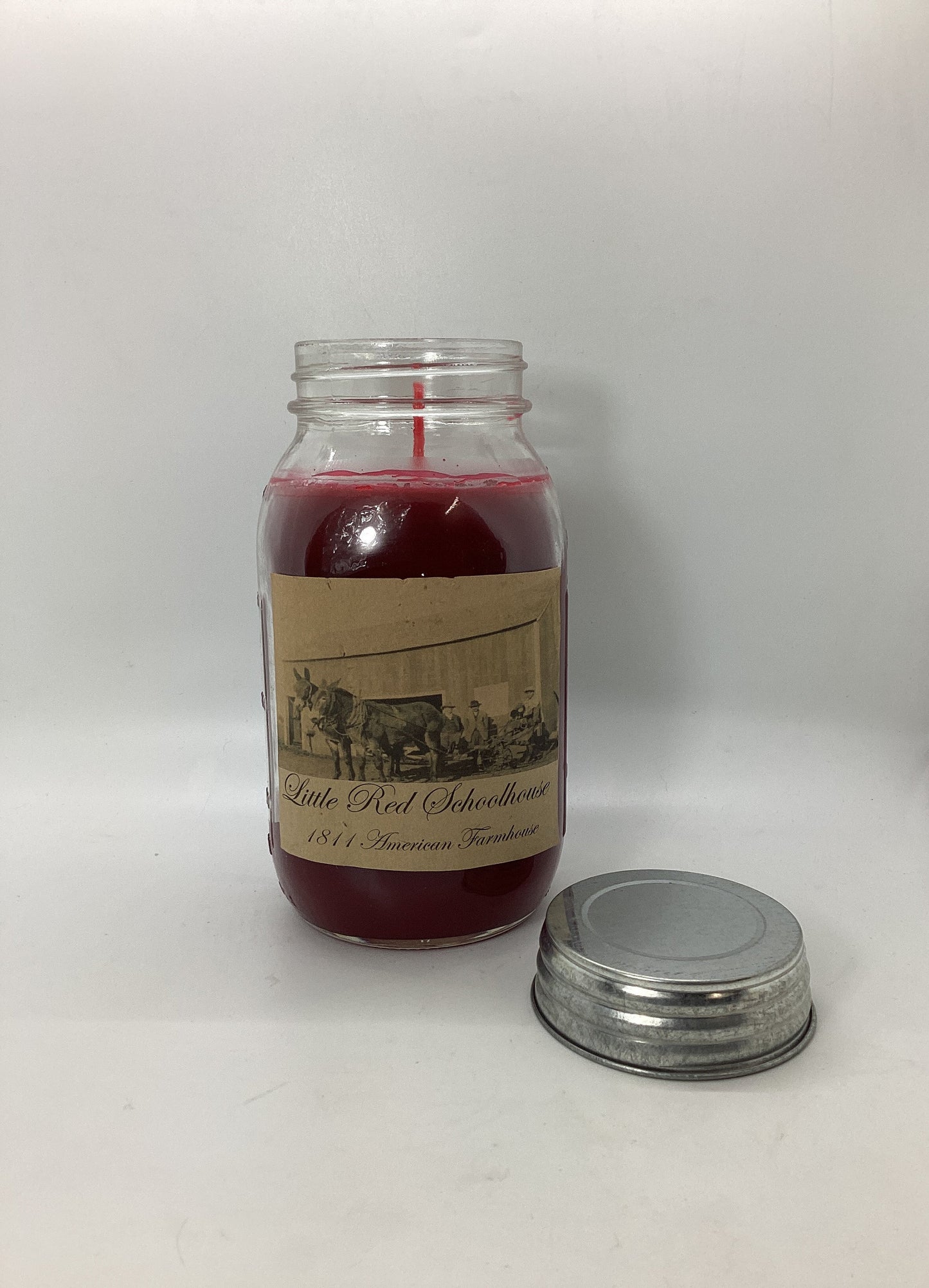 Little Red Schoolhouse/Highly Scented Candle/Ball Jar 32oz/Paraffin Wax/Farmhouse Candle/Hand Poured Candle/Red Currant