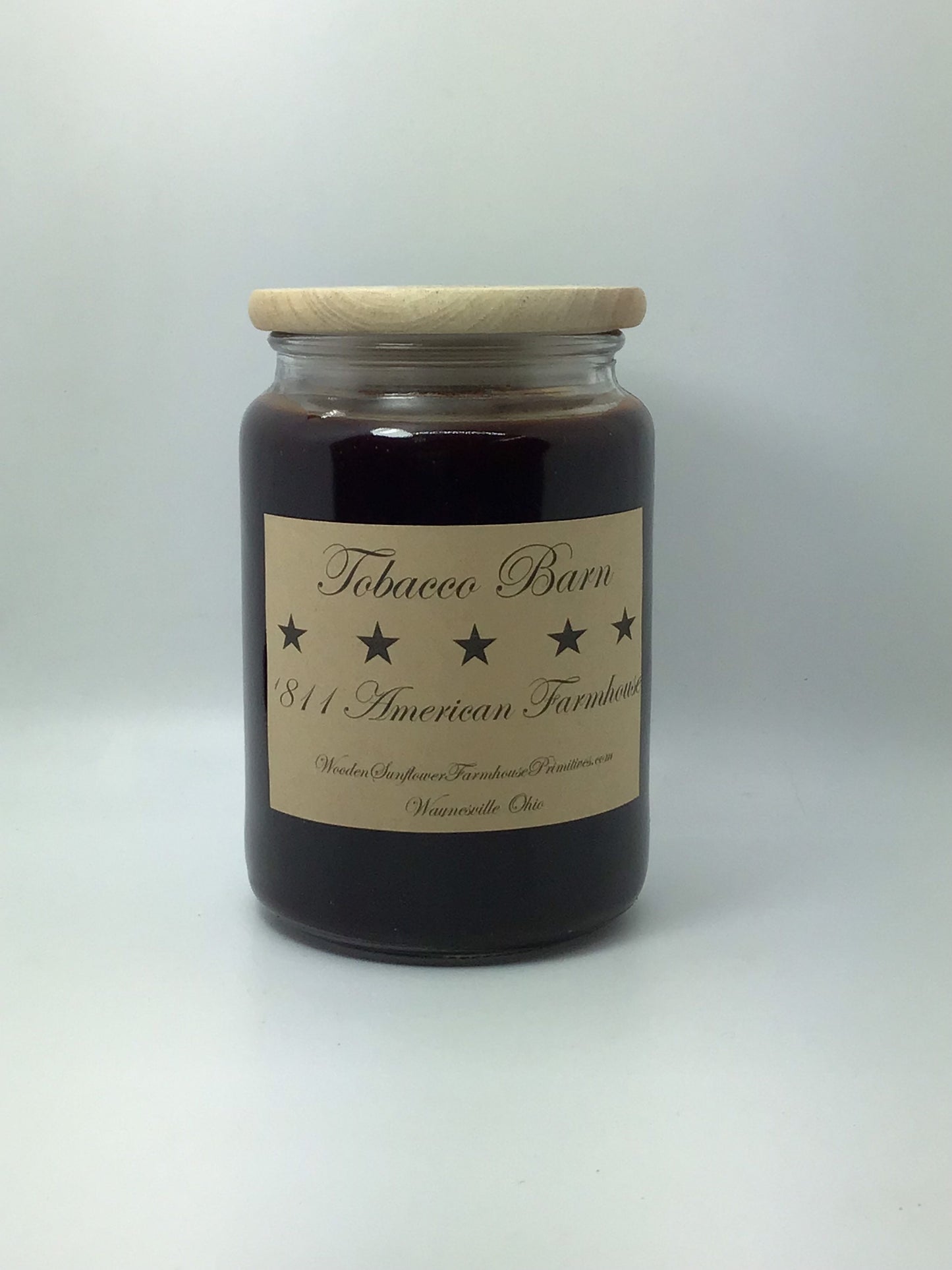 Tobacco Barn Highly Scented Candle/Apothecary Jar 26 oz/Paraffin Wax/Farmhouse Candle/Hand Poured Candle/Country-Primitive Candle