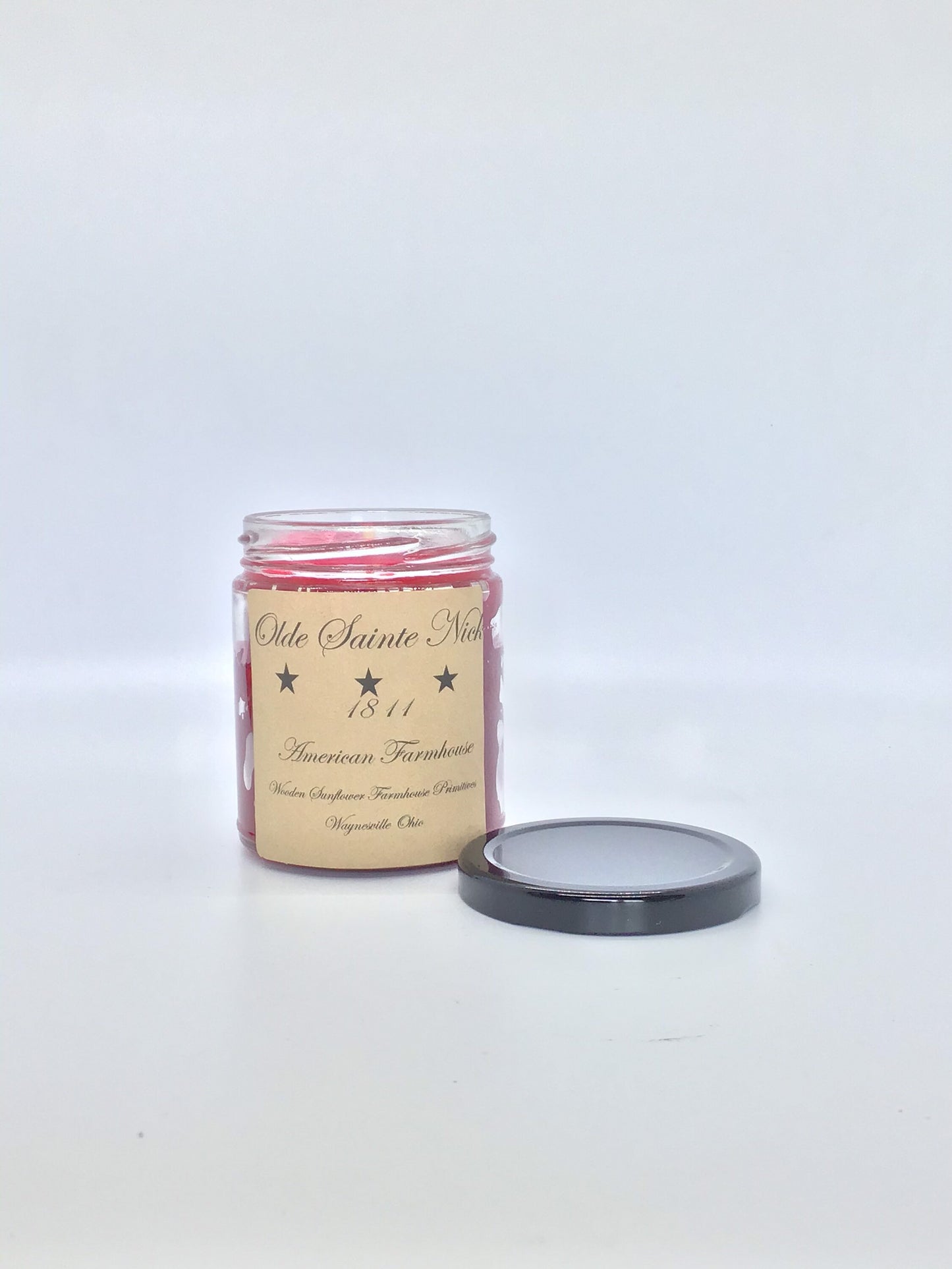 Olde Sainte Nick Highly Scented Candle/Jelly Jar 9 oz/Paraffin Wax/Farmhouse Candle /Hand Poured Candle/Country-Primitive Candle