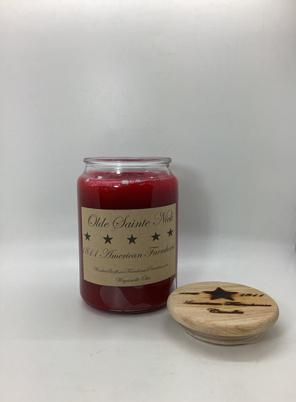 Olde Sainte Nick Highly Scented Candle/Apothecary Jar 26oz/Paraffin Wax/Farmhouse Candle/HandPoured Candle/Country Primitive Candle/